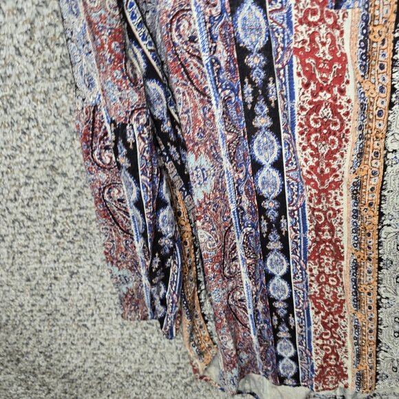 UMGEE Dress Womens Large Blue Paisley Print Mini V Neck Long‎ Sleeve Boho Casual - Picture 3 of 7